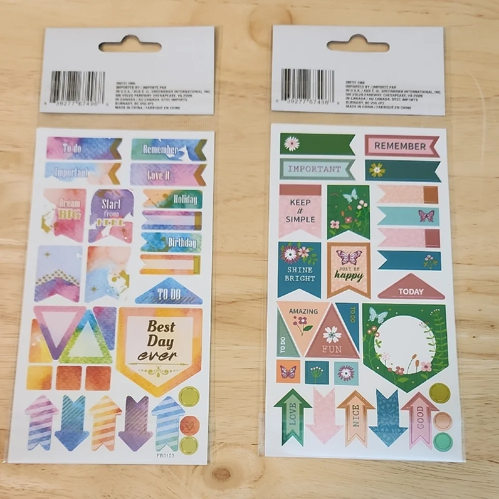 Planer Sticker Set with Decorative Push Pins
